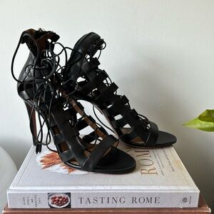 NEW Aquazzura Amazon 105- Black Calf. NEW